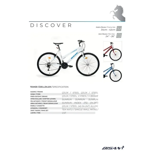 Bisan Discover V 21 Vites 26 Jant Kadın Dağ Bisikleti - Görsel 6