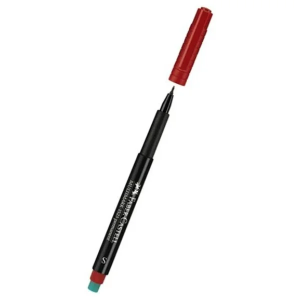Faber-Castell 1523 S Kırmızı Permanent Asetat Kalemi - Görsel 6