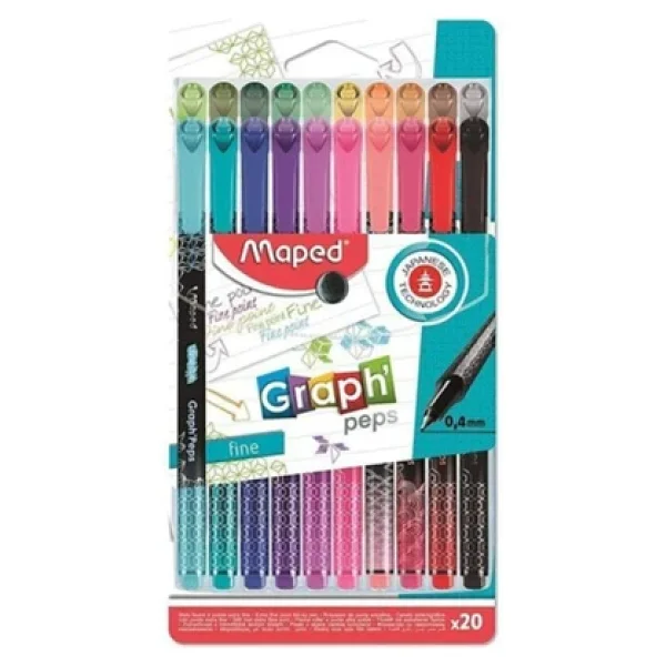 Maped Graph Peps 0.4 Mm 20 Renk Fineliner Kalem - Görsel 2