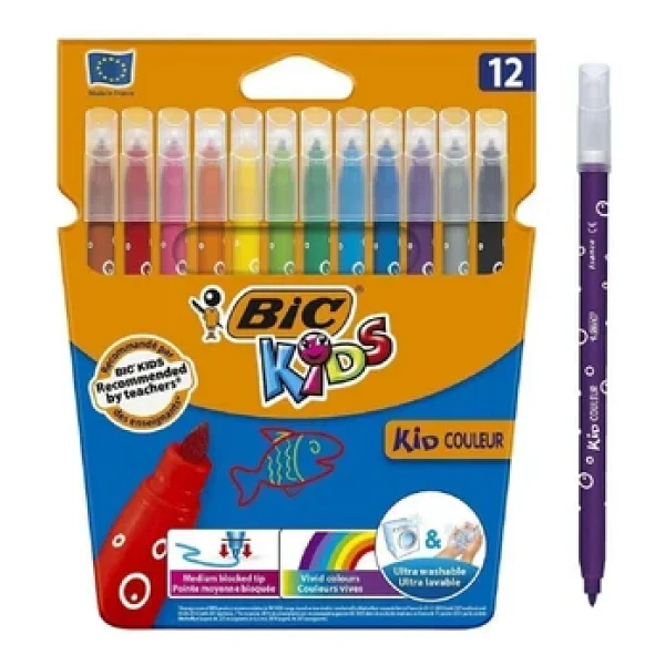Bic Kids 12 Li Keçeli Boya Kalemi+12 Li Plastidecor Silinebilir Mum Pastel Boya - Görsel 8
