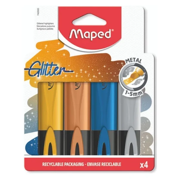 Maped Glitter 4lü Fosforlu Kalem Seti - Görsel 3