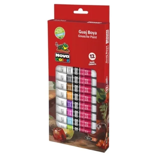 Nova Color 12 Ml 12 Renk Tüp Guaj Boya - Görsel 5