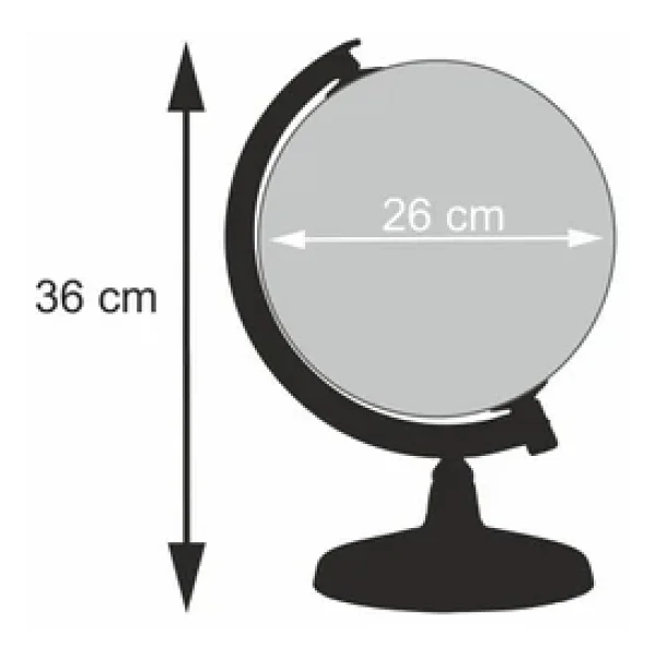 Artı Artı Işıksız Siyasi Dünya Küre ( Yerküre ) 26 Cm - Görsel 5