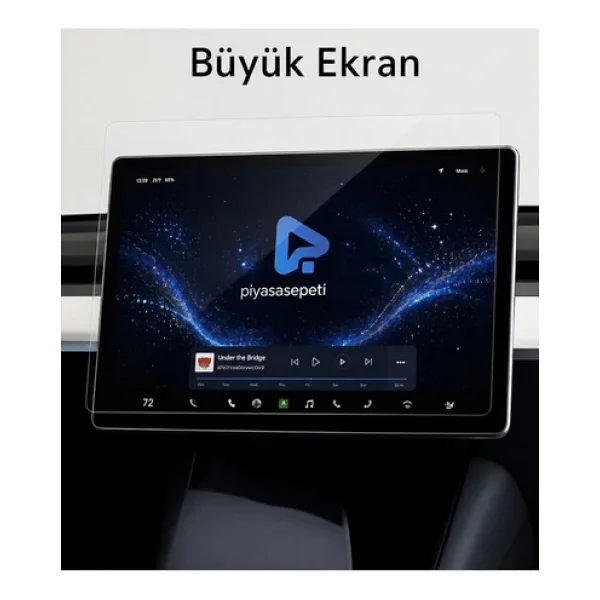 Tesla Model Y Juniper İçin Multimedya Ve Arka Yolcu Ekranı Uyumlu 9h Nano Ekran Koruyucu - Görsel 2