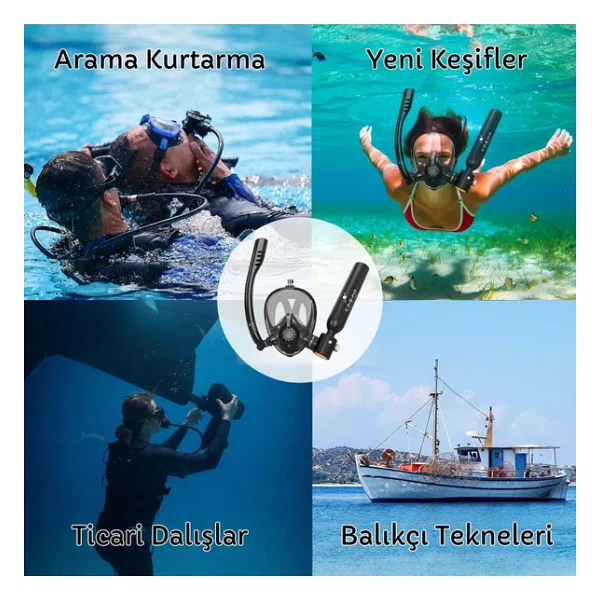 Cosmo Technology Taşınabilir Dalış Seti - Doldurulabilir Mini Tüp Ve Şnorkel Maskesi - Görsel 6