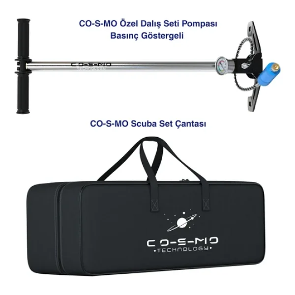 Cosmo Technology Taşınabilir Dalış Seti - Doldurulabilir Mini Tüp Ve Şnorkel Maskesi - Görsel 9