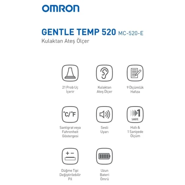 Omron Gentle Temp 520 Kulaktan Ateş Ölçer - Görsel 8