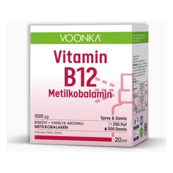 Voonka Vitamin B12 Metilkobalamin Oral 20 Ml Sprey Damla - Görsel 8