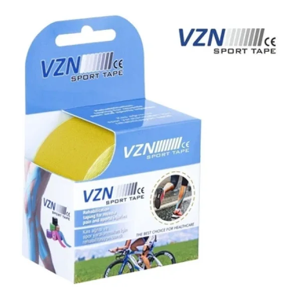 Vzn Sport Tape Sarı Renk Kinezyo Sporcu Bandı Ağrı Bandı 5 Metre X 5 Cm - Görsel 2