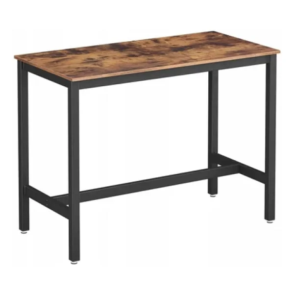 Hitit Dekorasyon Baro Siyah Metal Ahşap Yemek Masası Yüksek 120x60x90 - Görsel 4