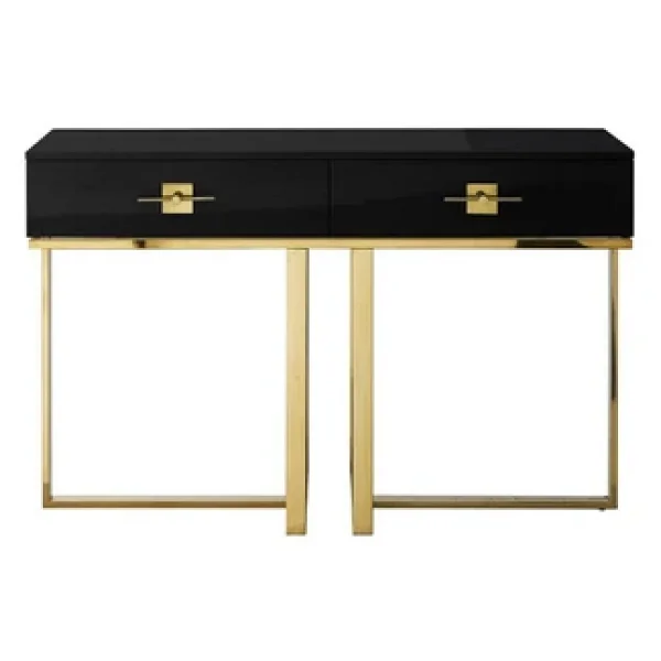Hitit Dekorasyon Rihanna Gold Metal Siyah Dresuar - Görsel 3