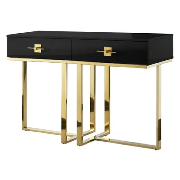Hitit Dekorasyon Rihanna Gold Metal Siyah Dresuar - Görsel 4