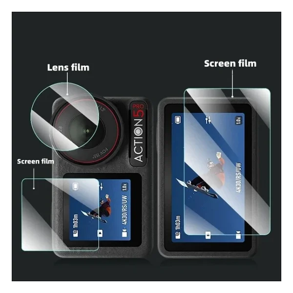 Rova Djı Osmo Action 5 Pro Uyumlu Şeffaf Ekran Koruyucu Nano Jelatin - Görsel 8