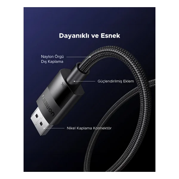 Ugreen 80390 1 M 8K Displayport Kablo - Görsel 7