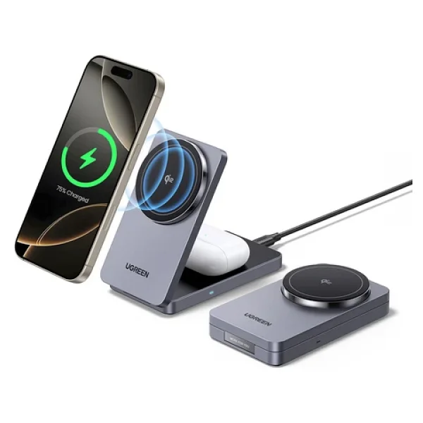 Ugreen 45023 2in1 MagSafe Kablosuz Hızlı Şarj Aleti - Görsel 5