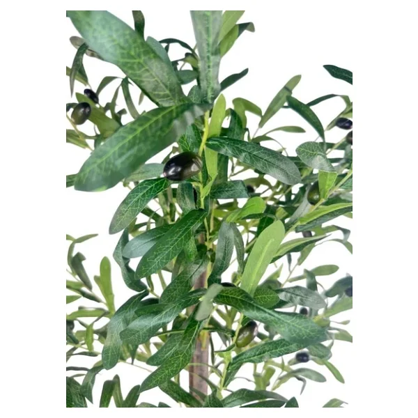 Yapay Zeytin Ağacı 130cm İki Gövdeli Beyaz Küre Saksıda Salex Doğal Gerçek Görünümlü Yapay Ağaç - Görsel 8