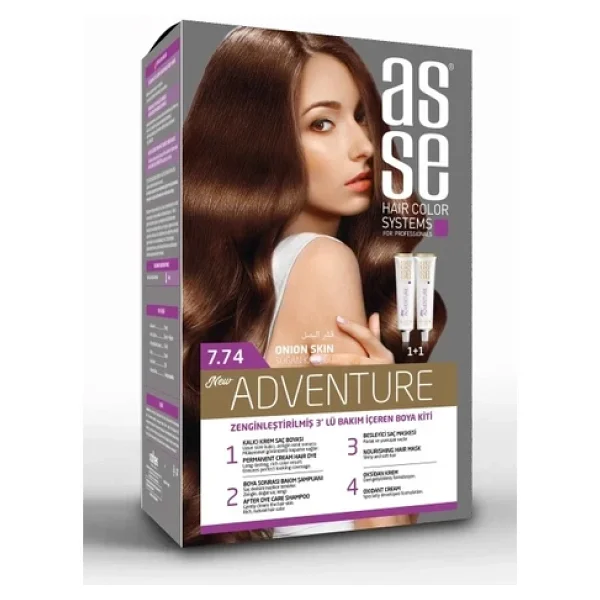 Asse Adventure 7.74 Soğan Kabuğu Saç Boyası - Görsel 5