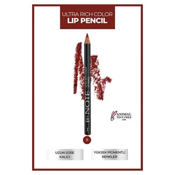 Note Ultra Rich Color Lip Pencil 11 Brick Red Dudak Kalemi - Görsel 3