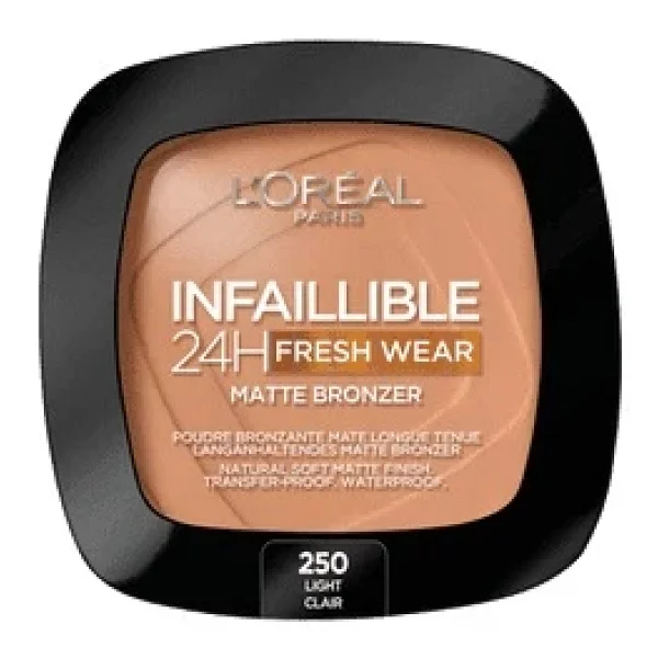 L'oreal Paris Infaillible 24h Fresh Wear Matte 250 Light Clair Bronzer - Görsel 4