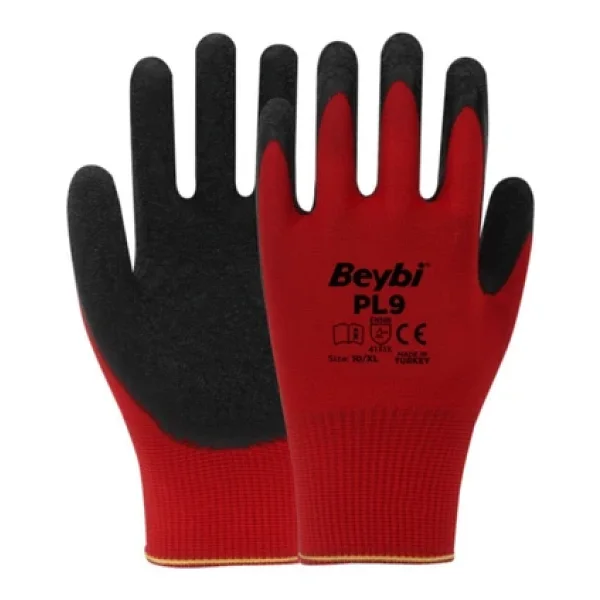 Beybi PL9 Lateks Kaplı Polyester 12 Çift İş Eldiveni - Görsel 6