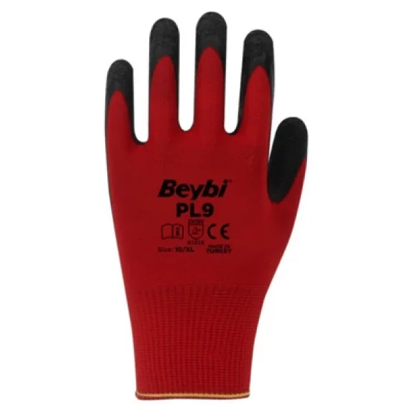 Beybi PL9 Lateks Kaplı Polyester 12 Çift İş Eldiveni - Görsel 7