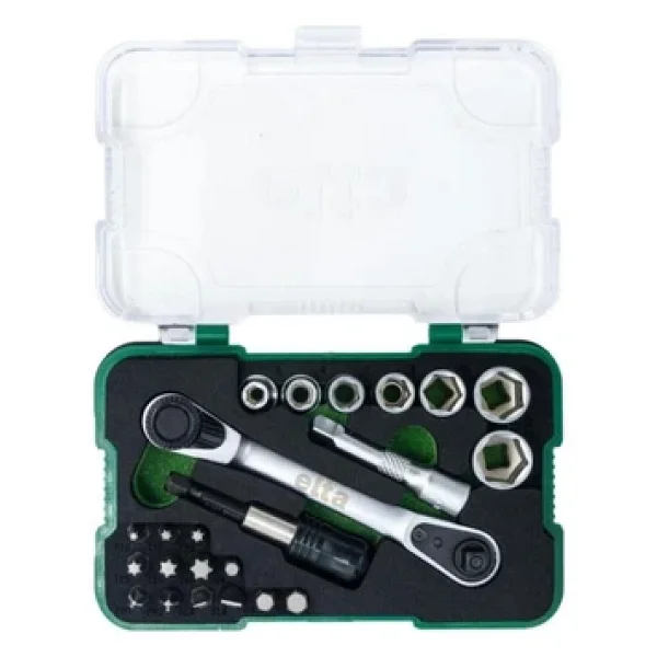 Elta 1/4" Altıköşe Cırcırlı Lokma Anahtar Ve Bits Uç Seti 23 Parça - Görsel 5