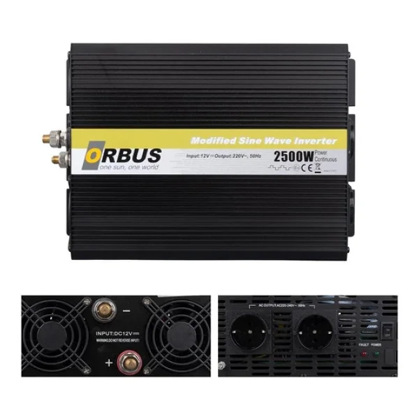 Orbus Ms12-2500 12 Volt - 2500 Watt Modıfıed Sınus Inverter - Görsel 4