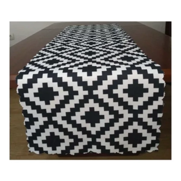 Alkan Homes Zigzag Desenli Dijital Baskılı Dekoratif Runner - Görsel 2