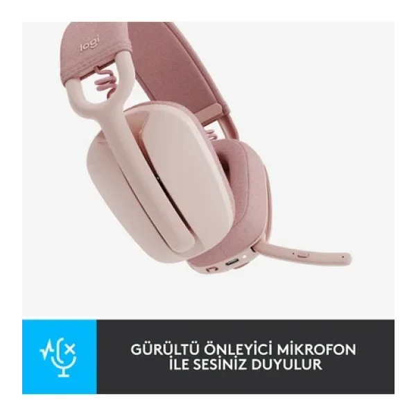 Logitech Zone Vibe 100 Bluetooth Çağrı Merkezi Kulaklığı Pembe - Görsel 5