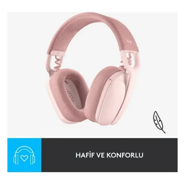 Logitech Zone Vibe 100 Bluetooth Çağrı Merkezi Kulaklığı Pembe - Görsel 10
