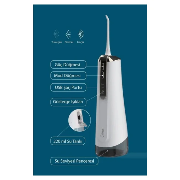 Kiwi Ktb-6051 Şarjlı Ağız Duşu - Görsel 5