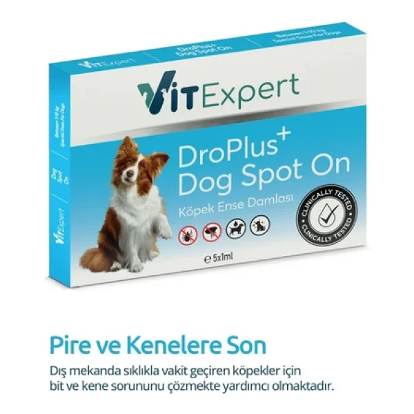 Vitexpert Droplus Köpek Damlası Dış Parazit Pire Kene Bit Ve Deri Bakımı Için Bitkisel Damla - 5 Tüp - Görsel 6