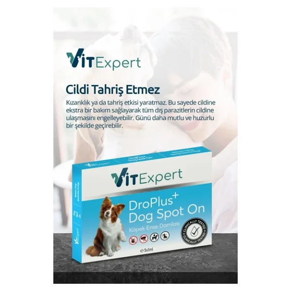 Vitexpert Droplus Köpek Damlası Dış Parazit Pire Kene Bit Ve Deri Bakımı Için Bitkisel Damla - 5 Tüp - Görsel 5