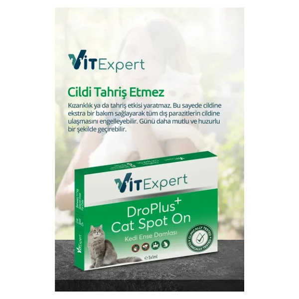 Vitexpert Droplus,Kedi,Damlası,Pire,Dış,Parazit,Bit,Kene,Deri,Bakımı,Için,Bitkisel,Damla,(,1-7,Kg,),5,Tüp - Görsel 6