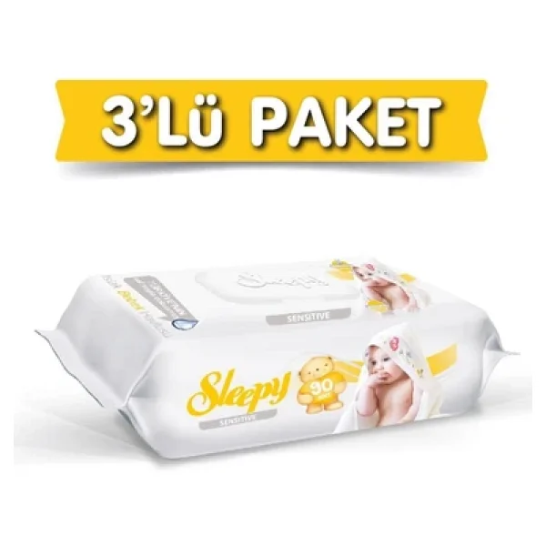 Sleepy Sensitive 90 Yaprak 3'lü Paket Islak Mendil - Görsel 6