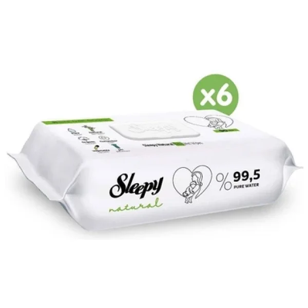 Sleepy Natural Yenidoğan 90 Yaprak 6'lı Paket Islak Mendil - Görsel 4