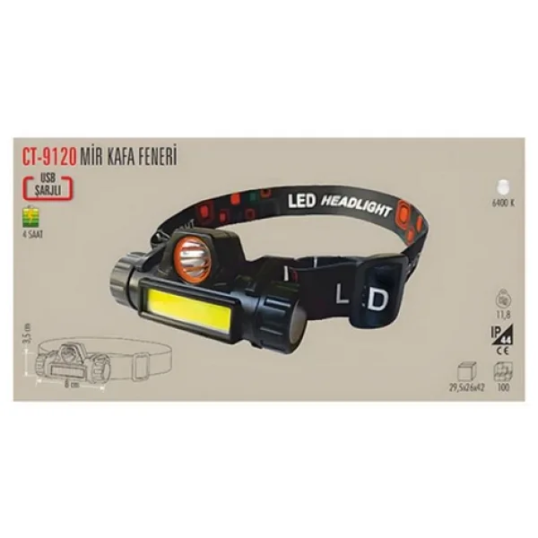Cata Mir Ct-9120 200 Lümen LED Şarjlı Kafa Lambası - Görsel 7