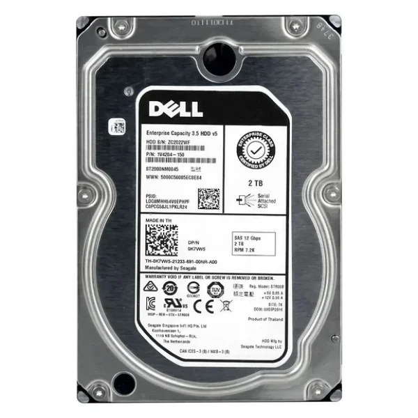 Dell Enterprise 2Tb 7.2K 12G 512N Sas 3.5'' Sunucu Harddisk St2000nm0045 0K7vw5