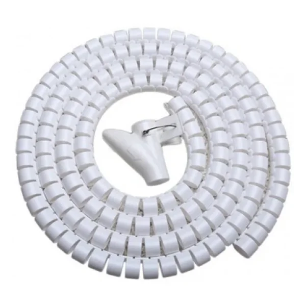 Spiral Kablo Toplayıcı Kablo Kanalı Kablo Düzenleyici Çapı 20mm Beyaz 1.5m - Görsel 2