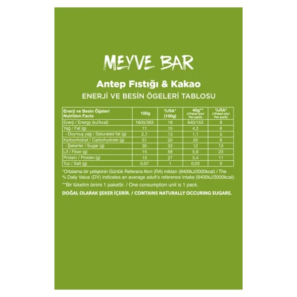 Fellas Nuts 40 Gr 12'li Antep Fıstığı Ve Kakaolu Bar - Görsel 6