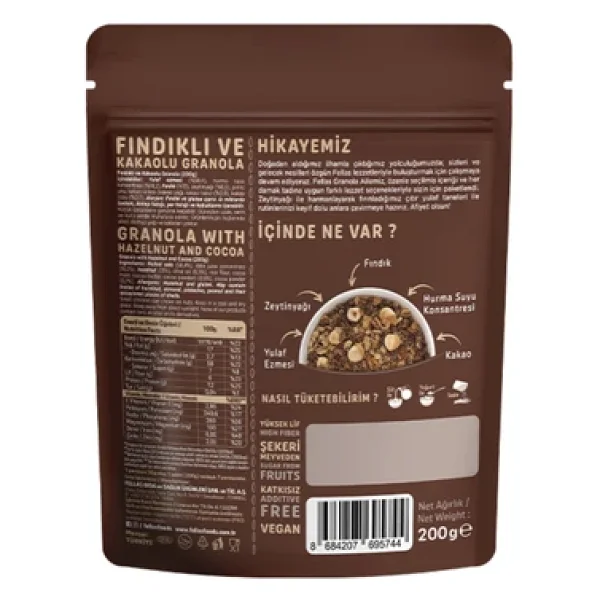 Fellas Fındıklı Ve Kakaolu Granola 200 Gr - Görsel 7