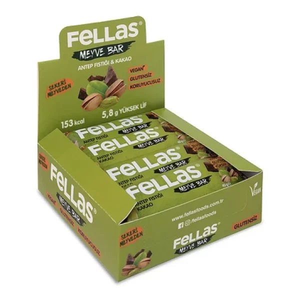 Fellas Nuts 40 Gr 12'li Antep Fıstığı Ve Kakaolu Bar - Görsel 5