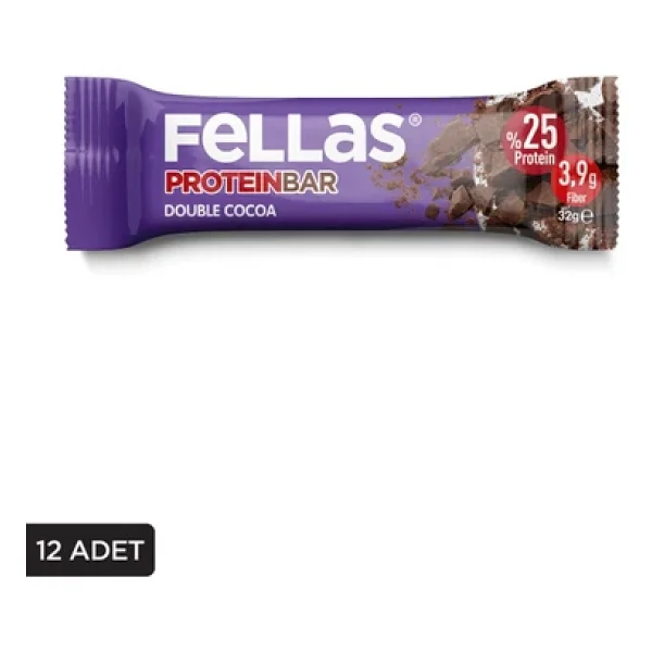 Fellas Duble Kakaolu 32 Gr 12'li Protein Bar - Görsel 3