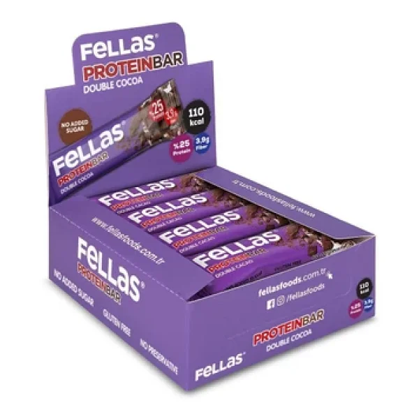 Fellas Duble Kakaolu 32 Gr 12'li Protein Bar - Görsel 6