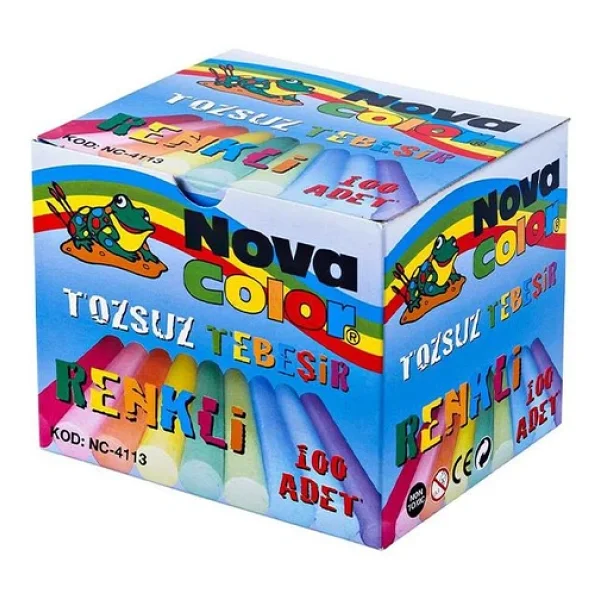 Nova Color Nc-4113 100'lü Tozsuz Renkli Tebeşir - Görsel 4