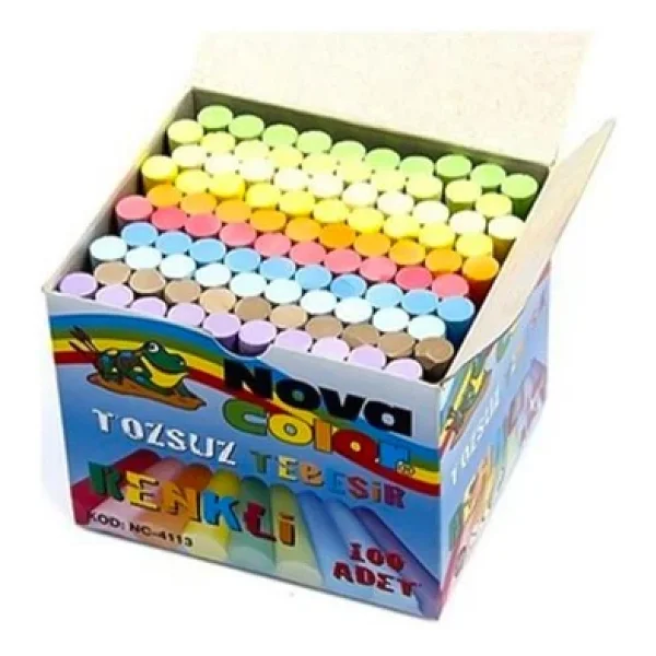 Nova Color Nc-4113 100'lü Tozsuz Renkli Tebeşir - Görsel 5