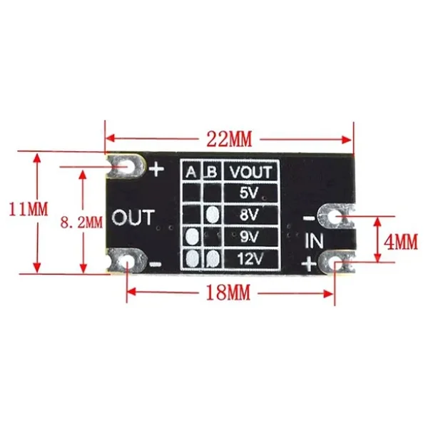 Aek-Tech 3.7v Ila 12v Mini Dc-Dc Boost Modül 5v/8v/9v/12v Output Lityum Pil Boost - Görsel 6