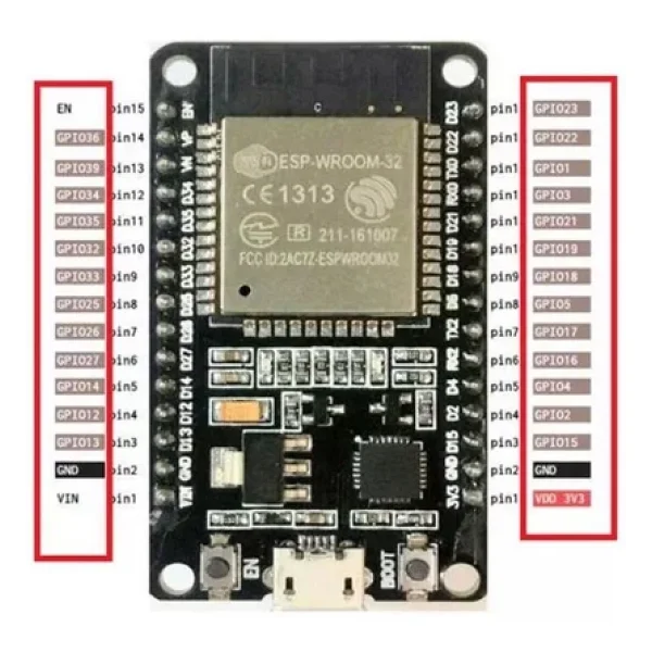 Aek-Tech Wi-Fi+Bluetooth Esp-32 Esp-32s Wi-Fi Ve Bluetooth Geliştirme Kartı - Görsel 6