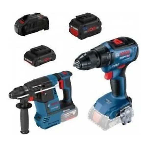 Bosch Gbh 18v-26 Kırıcı-Delici + Gsr 18v-50 Vidalama 4 Ah + 8 Ah Akülü El Aletleri Seti - Görsel 4