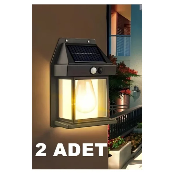 Vanckey 2 Adet Suya Dayanıklı Hareket Sensörlü Güneş Enerjili Solar LED Dış Mekan Bahçe Lambası - Görsel 3